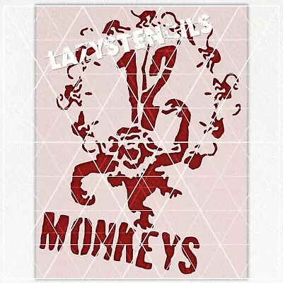 12 Twelve Monkeys Stencil - Reusable&Durable - Plague Virus Pandemic - 10 Mil • $10.99