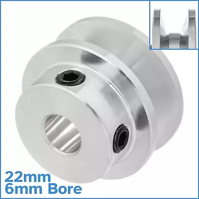 Aluminium Alloy 22mm V Groove Track Wheel 6mm Fixed Bore Diameter Motor Shaft • £12.35