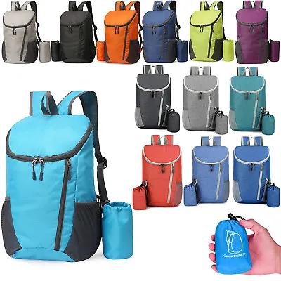 Foldable Backpack Rucksack Bag Storage Ultralight Outdoor Camping Hiking School  • £7.18