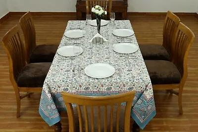 Floral Tablecloth Wedding Table Linen Housewarming Gift Cotton Table Cover • $194.83