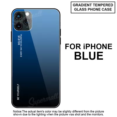 For IPhone 11 Pro Max X XS XR Max 8 7 Plus Gradient Tempered Glass Case Cover • $4.99
