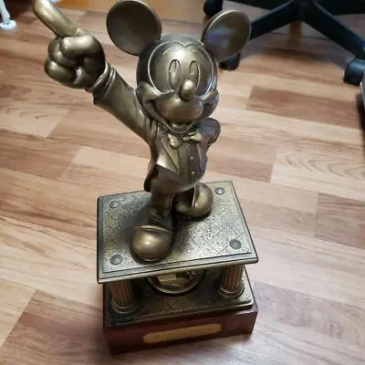 Disney Mickey Mouse Music Box Bronze Statue Vintage Rare Novelty Japan Limited • $171.47