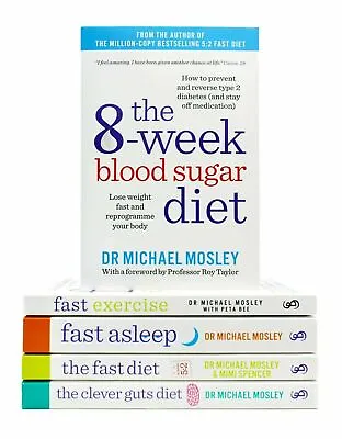 Dr Michael Mosley Collection 5 Books Set 8-Week Blood Sugar DietFast AsleFast • £18.98