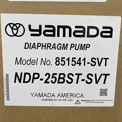 Yamada NDP 25BST-SVT 851541-SVT 1  SS Air Powered Double Diaphragm Pump • $3087