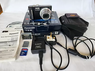 Panasonic LUMIX DMC-TZ8 Digital Camera - Black Boxed EXC • £21