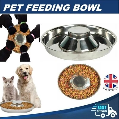 £7.09 • Buy Puppy Dog Pet Bowl Cat Litter Food Feeding Weaning Silver Stainless Feeder Dish