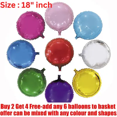 18  Inch Big Star Heart Round Foil Balloons Helium Balloon Party Birthday Wed UK • £0.99