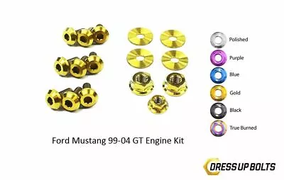 Dress Up Bolts For Mustang GT 4.6L 2V 1999-2004 Titanium Engine Kit Gold • $82.49