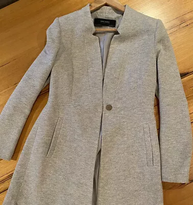 Zara Light Grey Fitted Coat Size M • $90