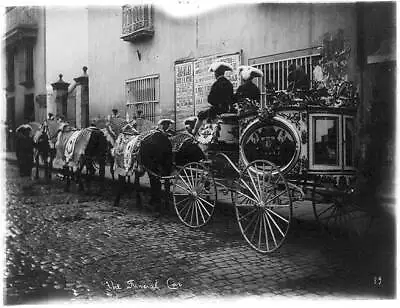 Funeral Car1895-1920ornate Horse-drawn CarriagestreetDeath HearseCuba • $9.99