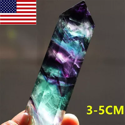 100% Point Healing Hexagonal Crystal Stone Natural Fluorite Quartz Wand US • $4.55