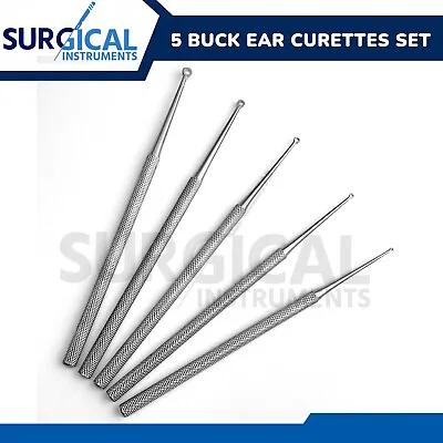 5 Buck Ear Curettes Surgical Veterinary Instruments Straight Sharp German Grade  • $14.99
