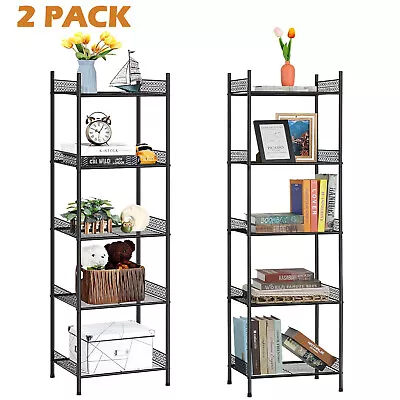 2 Pack 5Tier Standing Shelving Metal Unit Storage Shelf Wire Shelving Towel Rack • $45.99