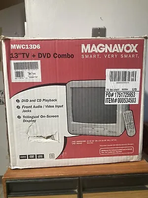 MAGNAVOX MWC13D6 13” TV / DVD Combo CRT Television Gaming W/Remote Tested • $111