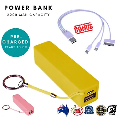 $8.99 • Buy Laser Universal Power Bank Phone Mobile USB Charger Portable 2200MAH 