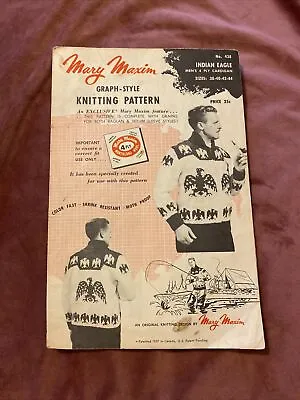 Mary Maxim Knitting Pattern Eagle No. 438 Vintage Sweater Knit Pattern WhMB • $8.09