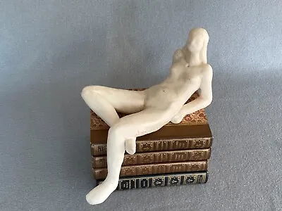 Ceramic Unglazed Abstract Modern Lounging Nude Female Sculpture Figurine A. Ugon • $99