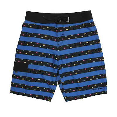 MAUI And SONS Board Shorts Mens Size 32 Surf Trunks Swim Suit Blue Black Striped • $13.95