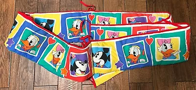 VTG Disney Baby Mickey & Co. Crib Bumper Pad Mickey & Minnie Mouse Donald Daisy • $49.99