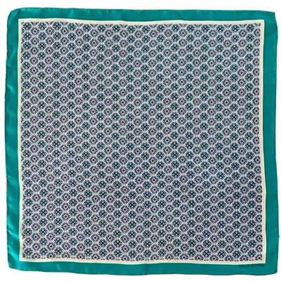 MARC O'POLO FLORAL GREEN MEDIUM HAND ROLLED  Silk Scarf 23 In #A138 • £13.46