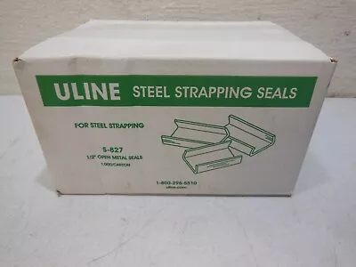 Uline S-827 Steel Strapping Seals 1/2  Open Metal Seals 1000/Carton - New Sealed • $47