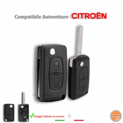 Guscio Chiave Citroen C4 C5 C4 Picasso - Telecomando 3 Tasti Con Alloggio Batteria CE0536 - Foto 6