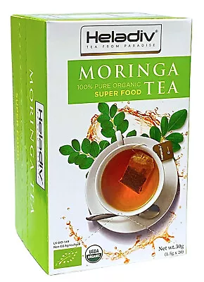 HELADIV Moringa Tea - 100% Organic Moringa Super Food Tea - Energy & Immunity Bo • $9.99