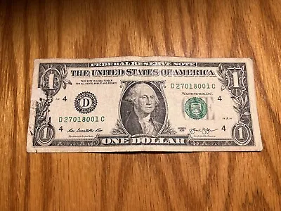 2013 $1 Misprint Over Ink Gap  Dollar Circulated Federal Reserve Rare One • $300