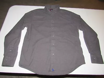 Untuckit Men's Gray Button Up Long Sleeve Cotton Flannel Shirt Size L • $6.99