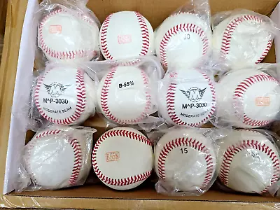 One Dozen Mixed Lot Premium Leather Game Balls & Factory Samples 85-55-30% Wool • $79