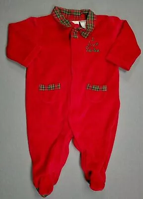 Baby Boy Clothes Miniwear 0-3 Month Red I Love Santa Velour Footed Outfit • $9.99