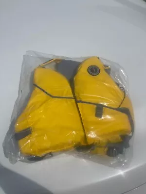 New W/ Tags MTI MUSTANG SURVIVAL Life Jacket Yellow / Grey Adult XS / S • $49.99