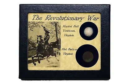 Authentic Revolutionary War Era Bullet & Flat Button With Display Case And COA • $45.89
