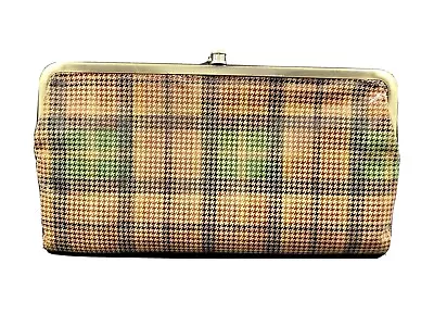 Hobo Houndstooth Plaid Leather Clutch Wallet New • $95