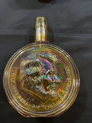 Wheaton Abraham Lincoln Amber Carnival Glass Decanter 1st Edition • $9.99
