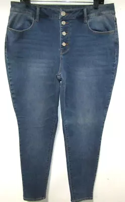 Maurices High-rise Medium Wash Denim Jeans Womens Size Xl Reg • $7.99