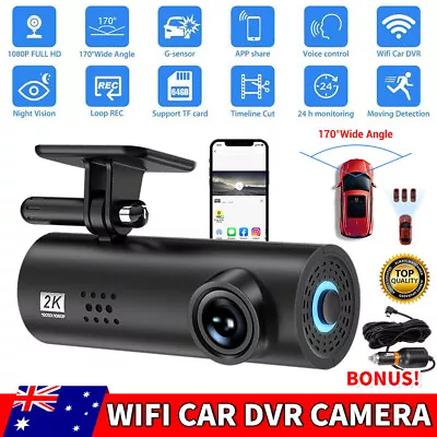 Car Wireless 1080P Len Dash Camera Front And Rear Angle Cam Dashcam Night Vision • $41.49