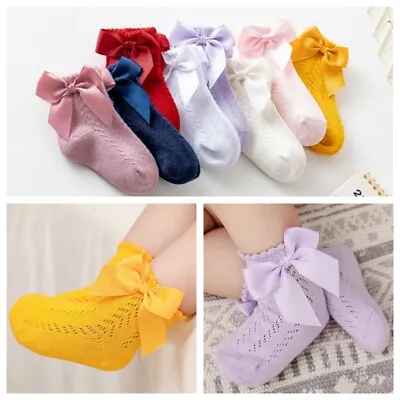£3.58 • Buy Baby Girls Toddlers Spanish Style Bow Wedding Party School Ankle Socks 0-5years