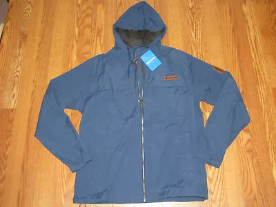 NWT Mens COLUMBIA Carbon Blue Light Weight Water Resistant Coat Jacket Sz Large • $59.95