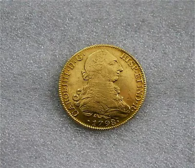 1798 Santiago 8 Escudos Chile Charles Iiii Spanish Gold Coin Doubloon Vf/xf • $2999