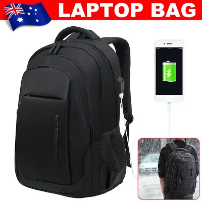 Men's Business Travel Laptop Backpack Waterproof College School USB Computer Bag • $30.95