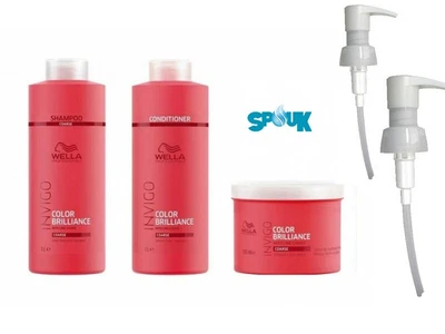 £49.95 • Buy Wella Brilliance Coarse Shampoo1000ml, Conditioner 1000ml & Mask 500ml 