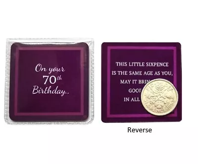 70th BIRTHDAY GIFT 1953 LUCKY SIXPENCE  BIRTH YEAR - 2023 For Mum Or Dad Friend • £4.09