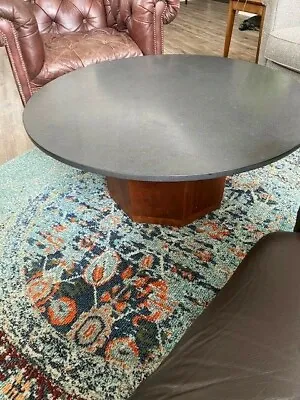 $900 • Buy Designer Mid-Century Slate/Walnut 42  Round Table Fred Kemp Collection