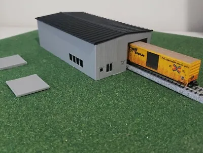 N Scale 1/160 3d Printed Warehouse/service Building. Pull Through Doors For Cars • $19.99