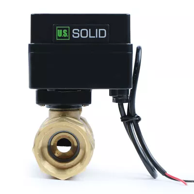 U.S. Solid Motorized Ball Valve With Indicator Lights 1 In Brass 9-36V N/C • $40.99