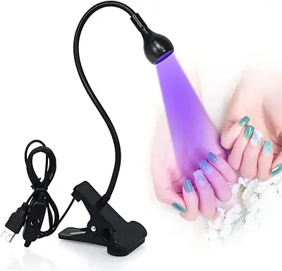 Mini UV Lamp Gel Nails LED Curing Lamp With Flexible Gooseneck Clamp 3W • $12.43