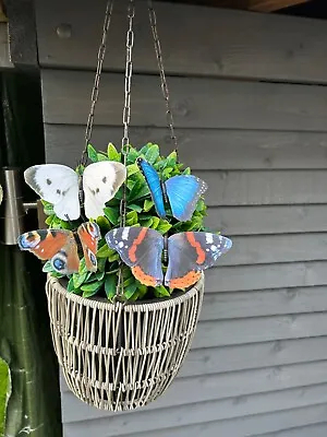 English Country Garden Colourful  Butterflies On Sticks Indoor Outdoor • £3.40