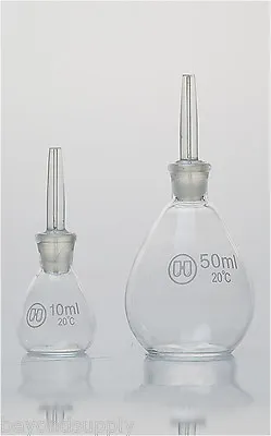 One  Lab  Glass Specific Gravity Bottle  DETERMINATION Pycnometer 10ml New • $13